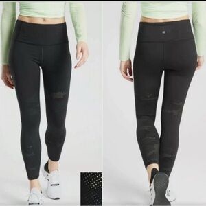 Athleta Black Persistence 7/8th laser cut, size medium